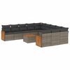 vidaXL Set Divani da Giardino 12 pz con Cuscini Grigio in Polyrattan