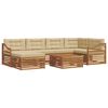 vidaXL Set di divani da esterno 7 pz Naturale e Beige