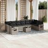 vidaXL Set Divani da Giardino 11 pz con Cuscini in Polyrattan Grigio