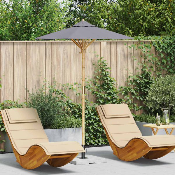 vidaXL Ombrello da giardino Grigio scuro &Oslash; 270 x 260 cm Bamb&ugrave;