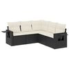 vidaXL Set Divani da Giardino 5 pz con Cuscini in Polyrattan Nero