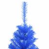 vidaXL Albero di Natale Artificiale Sottile con Base Blu 150 cm PVC