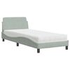 vidaXL Letto con Materasso Dover Grigio Chiaro 90x200 cm in Velluto