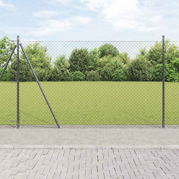 vidaXL Palo della recinzione Grigio 10 x 1,5 m (maglia 40 x 40 mm)