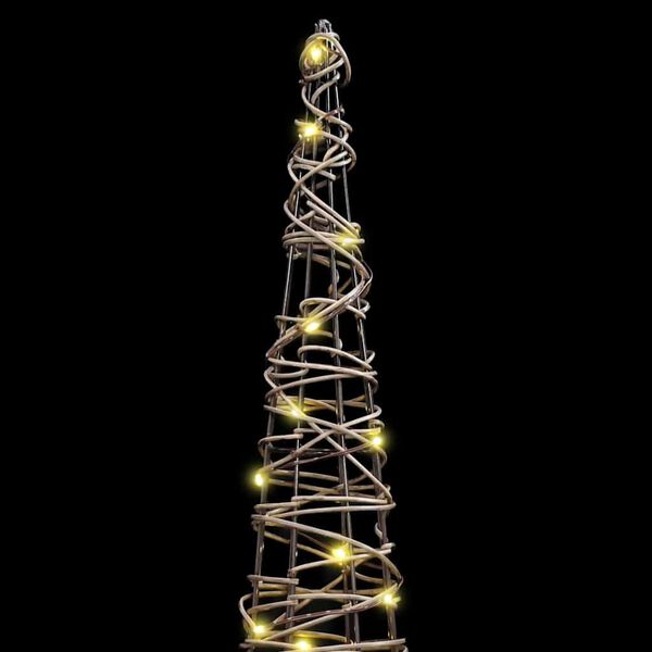 vidaXL Albero di Natale 3 pcs Bianco caldo 20 x 20 x 80 cm Rattan