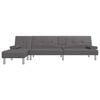 vidaXL Divano Letto a L Grigio 255x140x70 cm in Similpelle