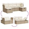 vidaXL Set Divano da Giardino 6 pz con Cuscini Beige in Polyrattan