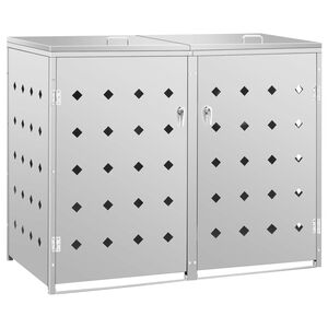 vidaXL Copribidone per Spazzatura Doppio 240 L in Acciaio Inox