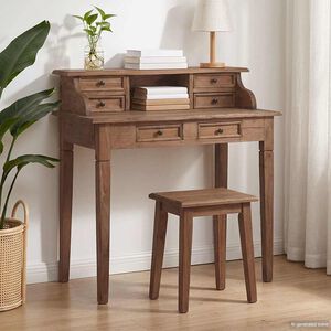 vidaXL Scrivania con Cassetti 90x50x101 cm in Legno Massello di Mogano