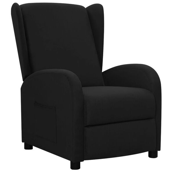 vidaXL Poltrona Reclinabile in Tessuto Nero