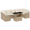 vidaXL Set Divano da Giardino 8 pz con Cuscini Beige in Polyrattan