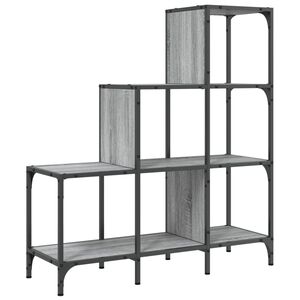 vidaXL Libreria Grigio Sonoma 92x30x102 cm Legno Multistrato e Metallo