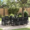 vidaXL Set da Pranzo per Giardino 9 pcs Nero polyrattan