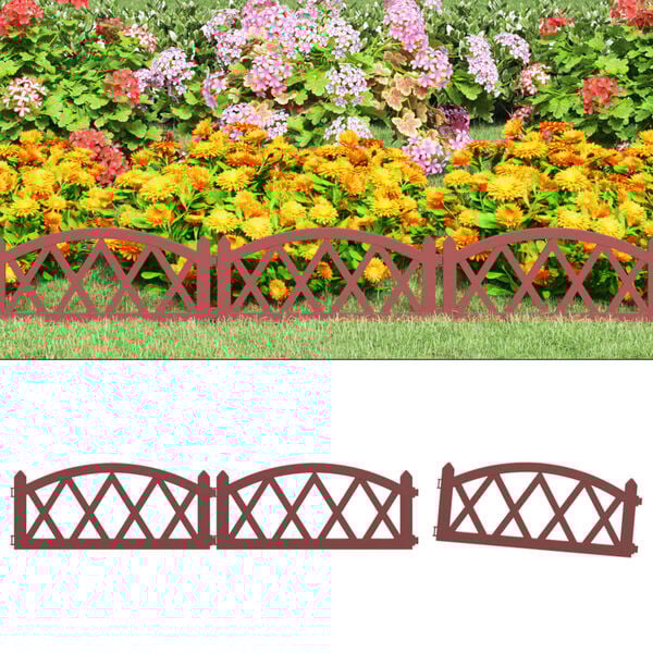 vidaXL Bordi per Prato 17 pz Rossi 10 m in PP