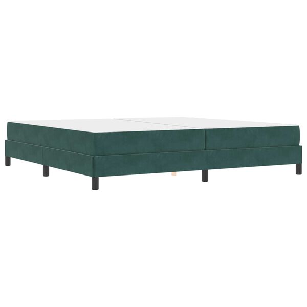 vidaXL Letto a molle con materasso Verde Scuro 200 x 210 cm Tessuto