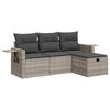 vidaXL Set Divano da Giardino 4pz con Cuscini Grigio Chiaro Polyrattan