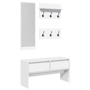 vidaXL Set Mobili da Ingresso 4 pz Bianco in Legno Multistrato