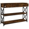 vidaXL Tavolo Consolle Rovere Fumo 100x28x75 cm in Legno Multistrato