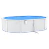 vidaXL Piscina con Pareti in Acciaio Ovale 490x360x120 cm Bianca