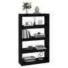 vidaXL Libreria/Divisorio Nero 80x30x135,5cm in Legno Massello di Pino