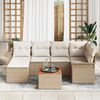 vidaXL Set Divano da Giardino 7 pcs Beige e Crema polyrattan