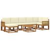 vidaXL Set di divani da esterno 8 pcs Naturale e Crema Poliestere