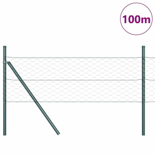 vidaXL Palo della recinzione Grigio 100 x 0,4 m (rete 50 mm)