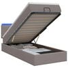 vidaXL Letto Ottomano con Materasso e LED Tortora 90 x 200 cm Tessuto