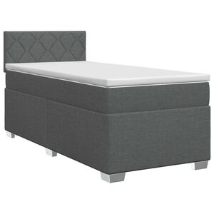 vidaXL Letto box spring con materasso Grigio Scuro 80 x 200 cm Tessuto