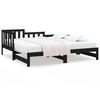 vidaXL Dormeuse Estraibile Nera 2x(90x190) cm Legno Massello di Pino