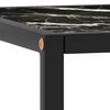vidaXL Tavolino da Salotto Nero con Vetro Marmo Nero 90x90x50 cm