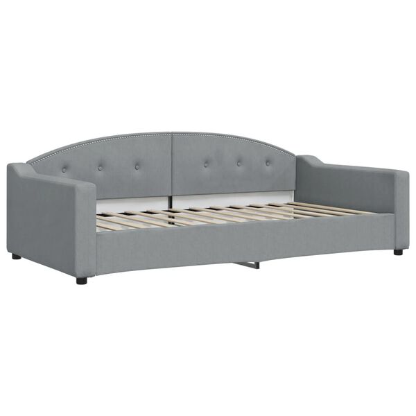 vidaXL Divano Letto Estraibile Materassi Grigio Chiaro 100x200 Tessuto