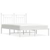 vidaXL Giroletto con Testiera Metallo Bianco 140x200 cm