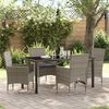 vidaXL Set da Pranzo per Giardino con cuscino 5 pcs Grigio polyrattan