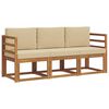 vidaXL Set di divani da esterno con cuscino 3 pcs Naturale e Beige