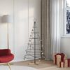 vidaXL Albero a Cono di Natale con supporto Nero 150 cm Acciaio