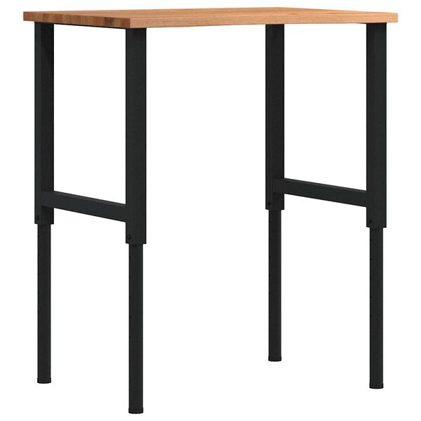 vidaXL Banco Lavoro Marrone Chiaro 80x60x(71,5-98) cm Legno di Rovere