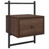 vidaXL Comodino a Muro Rovere Marrone 35x30x51 cm Legno Multistrato