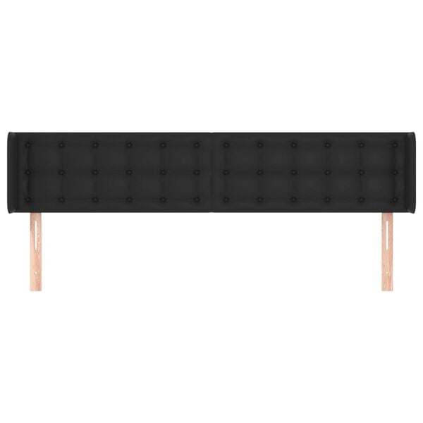 vidaXL Testiera ad Orecchio Nera 163x16x78/88 cm in Similpelle