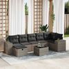 vidaXL Set Divani da Giardino 7 pz con Cuscini Grigio in Polyrattan