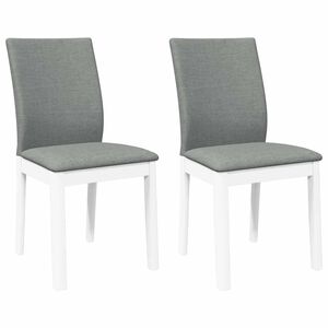 vidaXL Sedie da Pranzo con Cuscini 2 pz Bianco Legno Massello di Hevea