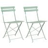 vidaXL Sedia Pieghevole da Giardino 2 pcs Menta Leggera 42 x 46 x 82cm