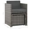 vidaXL Set da Pranzo per Esterni 7 pz con Cuscini in Polyrattan Grigio