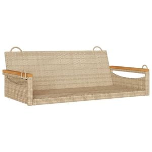 vidaXL Panchina a Dondolo Beige 109x62x40 cm in Polyrattan