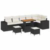 vidaXL Set Divano da Giardino 9 pz Nero polyrattan