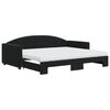 vidaXL Divano Letto Estraibile con Materassi Nero 90x200 cm Velluto