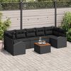 vidaXL Set Divano da Giardino con archiviazione 8 pcs Nero polyrattan