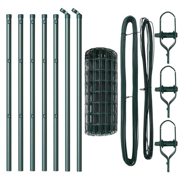 vidaXL Recinzione con Posto Verde 0,6 x 10 m Acciaio e PVC