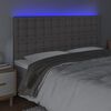 vidaXL Testiera a LED Grigio 180x5x118/128cm in Similpelle