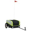 vidaXL Rimorchio da Bici Nero e Verde 30 kg in Ferro